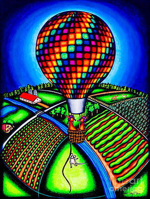 Wall Art - Drawing - Hot Air Kats by Laurie Tietjen