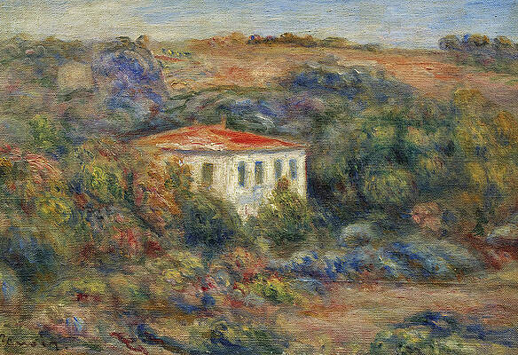 House in a Landscape Print by Pierre-Auguste Renoir