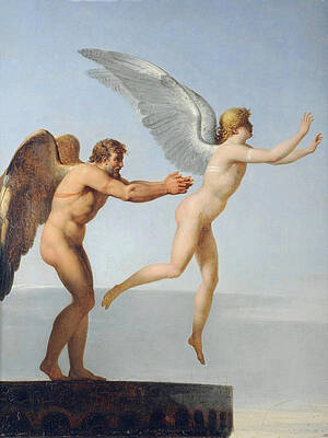 Icarus And Daedalus Print by Charles Paul Landon