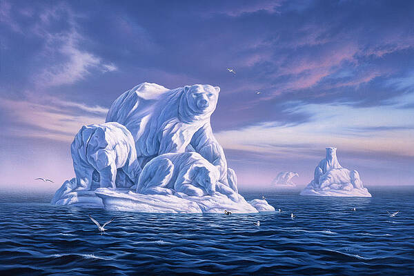 Wall Art - Painting - Icebeargs by Jerry LoFaro