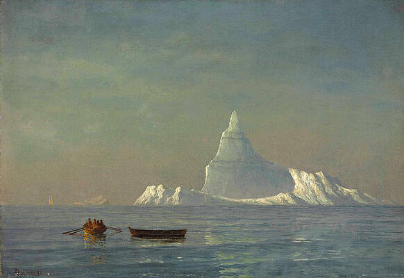 Icebergs Print by Albert Bierstadt