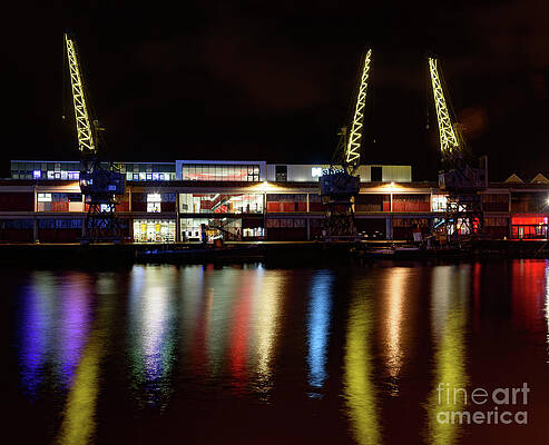 Wall Art - Photograph - Illuminated cranes by Colin Rayner