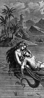 Wall Art - Drawing - Illustration for The Little Mermaid by German School