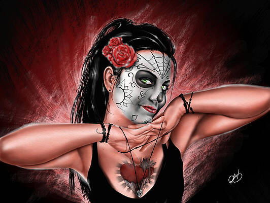 Wall Art - Painting - In the Hands of Death by Pete Tapang