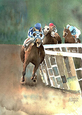 Into The Stretch And Headed For Home-Secretariat by Arline Wagner Into The Stretch And Headed For Home-Secretariat by Arline Wagner