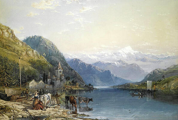 Italian Lakes Print by William Collingwood Smith