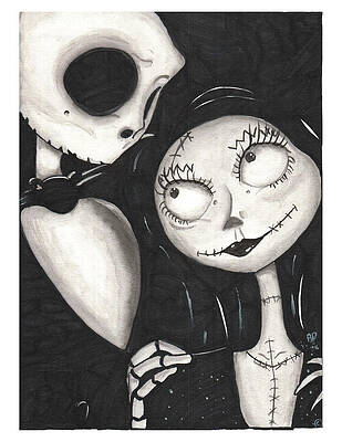 Wall Art - Painting - Jack and sally  by Rebecca Driggers