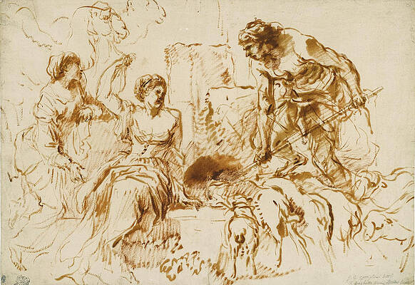 Jacob and Rachel at the Well Print by Giovanni Benedetto Castiglione