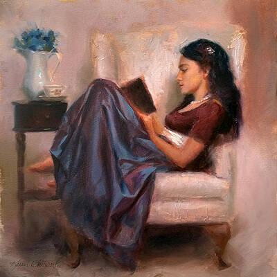 Reading A Book Paintings Fine Art America