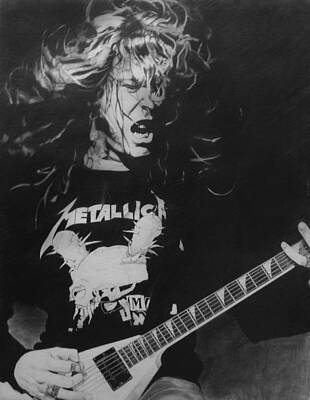 Wall Art - Drawing - James Hetfield Pencil 1987 by Brian Carlton
