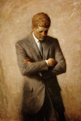 Kennedy Deep in Thought Canvas John F Art print POSTER