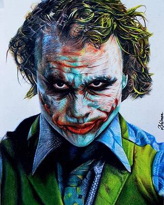 Wall Art - Drawing - Joker by Dhiman Roy