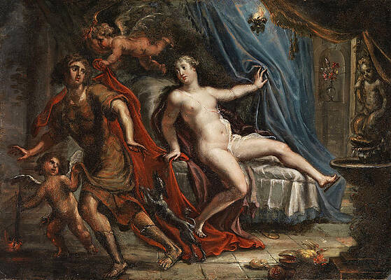 Joseph eludes the wife of Potiphar Print by Johann Georg Platzer