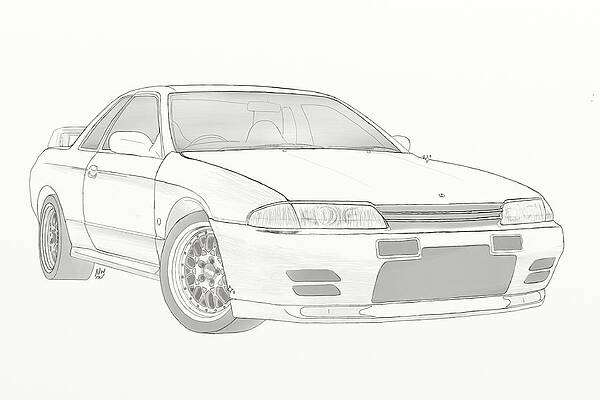 Skyline Gtr Art Fine Art America Godzilla there is only one the r32 gtr the legend!! skyline gtr art fine art america
