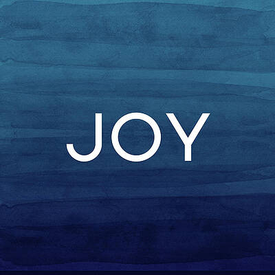 Joy Wall Art - Mixed Media - Joy Blue- Art by Linda Woods by Linda Woods