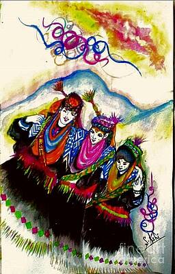 Digital download Printable Kalash Painting Kalash girl painting Cultural Painting Birthday Gift Cultural Wall Art Anniversary gift