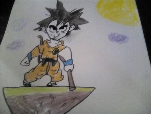 Wall Art - Drawing - Kid goku by Shey War
