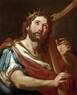 King David with the Lyre Print by Sebastiano Conca