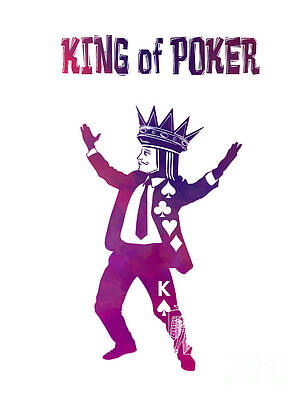 Wall Art - Digital Art - King of Poker purple by Justyna Jaszke JBJart