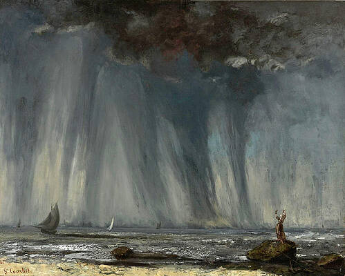 La Trombe Print by Gustave Courbet