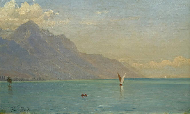 Lake Geneva. Switzerland Print by John Ferguson Weir