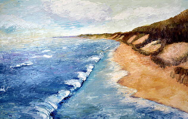 Wall Art - Painting - Lake Michigan with Whitecaps ll by Michelle Calkins