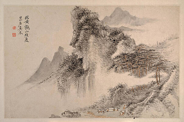 Landscape in the Manner of Song and Yuan Masters Print by George Wilfred Anthony