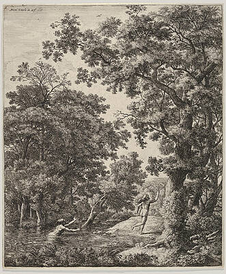 Landscape With Alpheus And Arethusa Print by Anthonie Waterloo