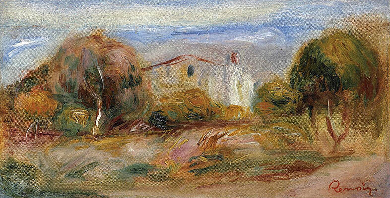 Landscape with House Print by Pierre-Auguste Renoir