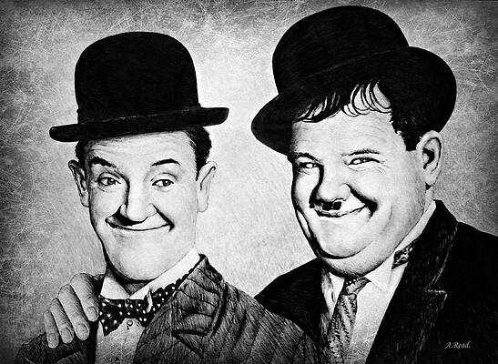 Wall Art - Drawing - Laurel and Hardy My Pal by Andrew Read