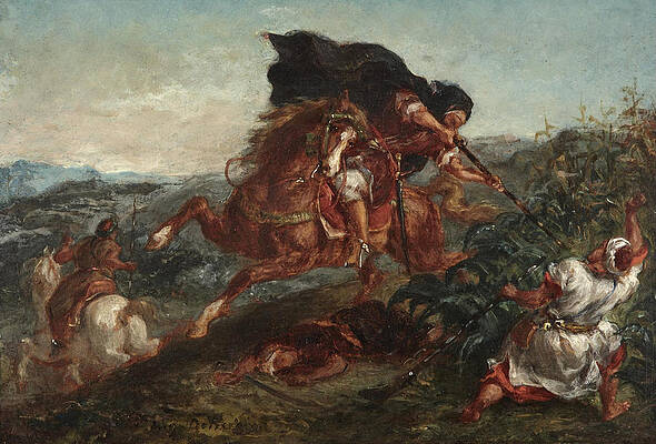 Le Combat Print by Eugene Delacroix