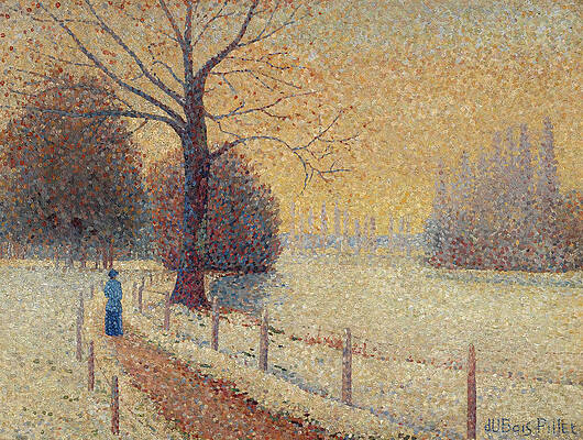 Le Puy in Winter Print by Albert Dubois-Pillet