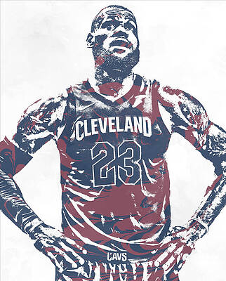 Lebron James Cleveland Cavaliers Pixel Art 20 Kids T-Shirt by Joe Hamilton  - Fine Art America