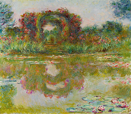 Les Arceaux de Roses. Giverny Print by Claude Monet