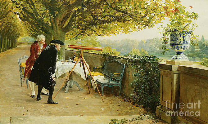 Wall Art - Painting - Les Voyeurs by Louis Emile Adan