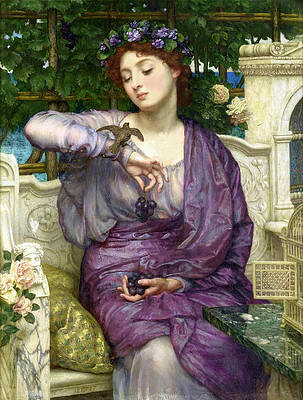 Lesbia and her Sparrow Print by Edward John Poynter