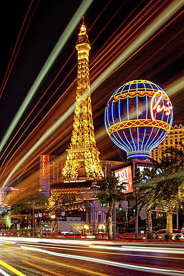Eiffel tower on the Strip at night, Las vegas, Nevada, USA print by Matteo  Colombo