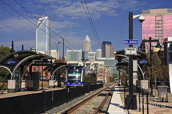Wall Art - Photograph - Light Rail in Charlotte by Jill Lang