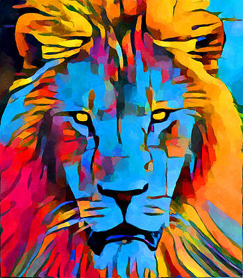 Abstract Lion Paintings Fine Art America