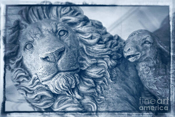 Lion Lamb Digital Art Pixels