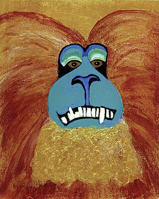 Wall Art - Painting - Lion-Tailed Macaque by Nancy Hoke