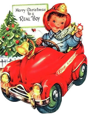 Wall Art - Mixed Media - Little fireman wish you a Merry Christmas by Long Shot
