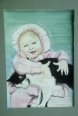 Little Girl And Cat Painting By Terri Kilpatrick