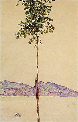Wall Art - Painting - Little Tree Chestnut Tree At Lake Constance 1912 by Egon Schiele