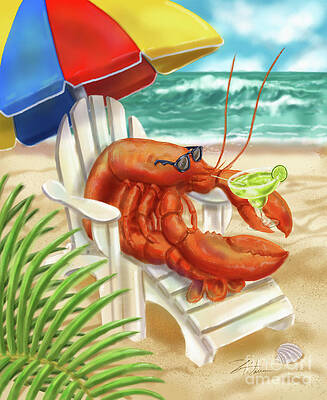 Lobster Drinking a Margarita by Shari Warren Lobster Drinking a Margarita by Shari Warren