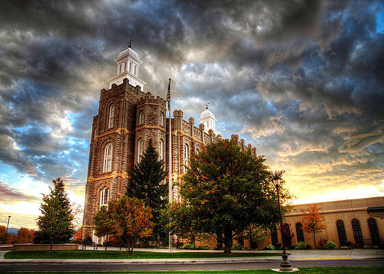 Wall Art - Photograph - Logan Temple Cloud Backdrop by David Andersen