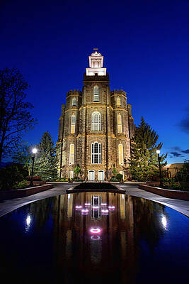 Wall Art - Photograph - Logan Temple Reflecting Pool by David Andersen