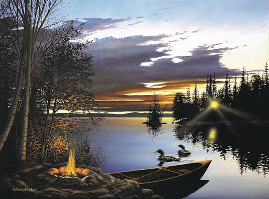 Lake Sunset Paintings for Sale - Fine Art America