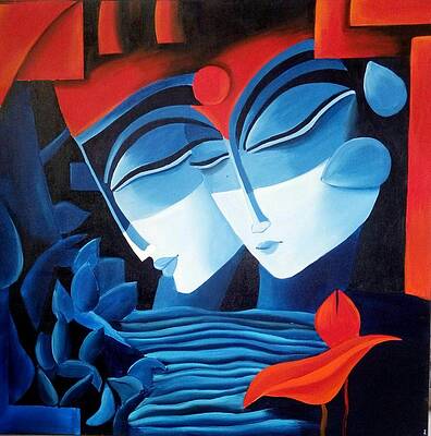 Modern Radha Krishna Paintings Page 2 Of 2 Fine Art America And who else can represent it better than radha & krishna? modern radha krishna paintings page 2