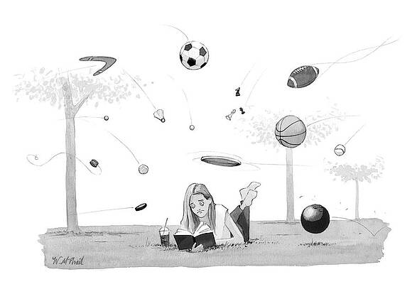 Wall Art - Drawing - Lost In a Book by Will McPhail